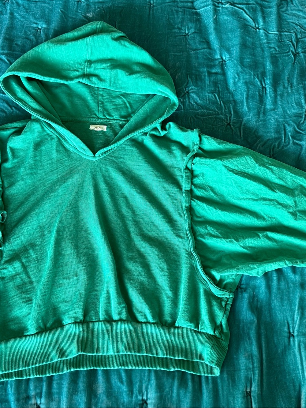 Pilcro green Cropped Hooded Pullover Anthropologie XL